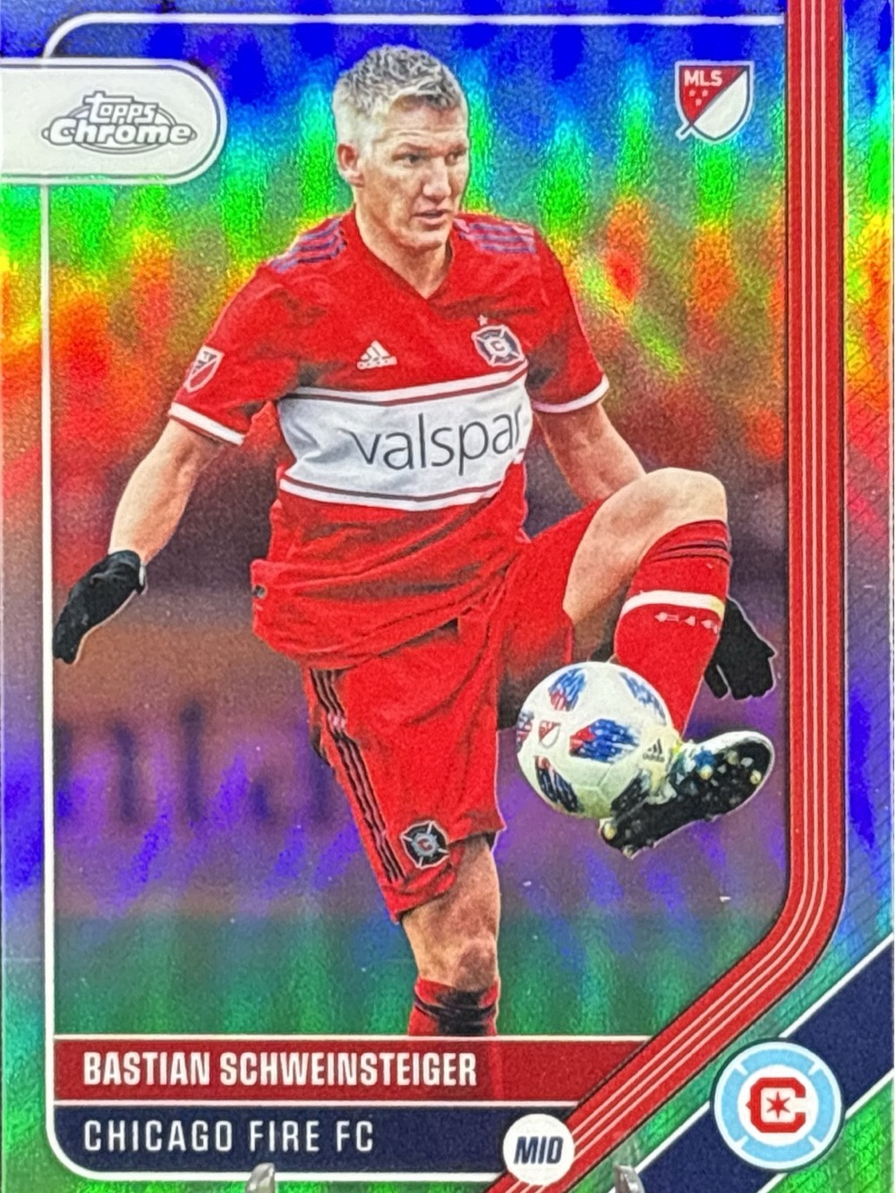 Topps Chrome Bastian Schweinsteiger Soccer Trading Card Refractor